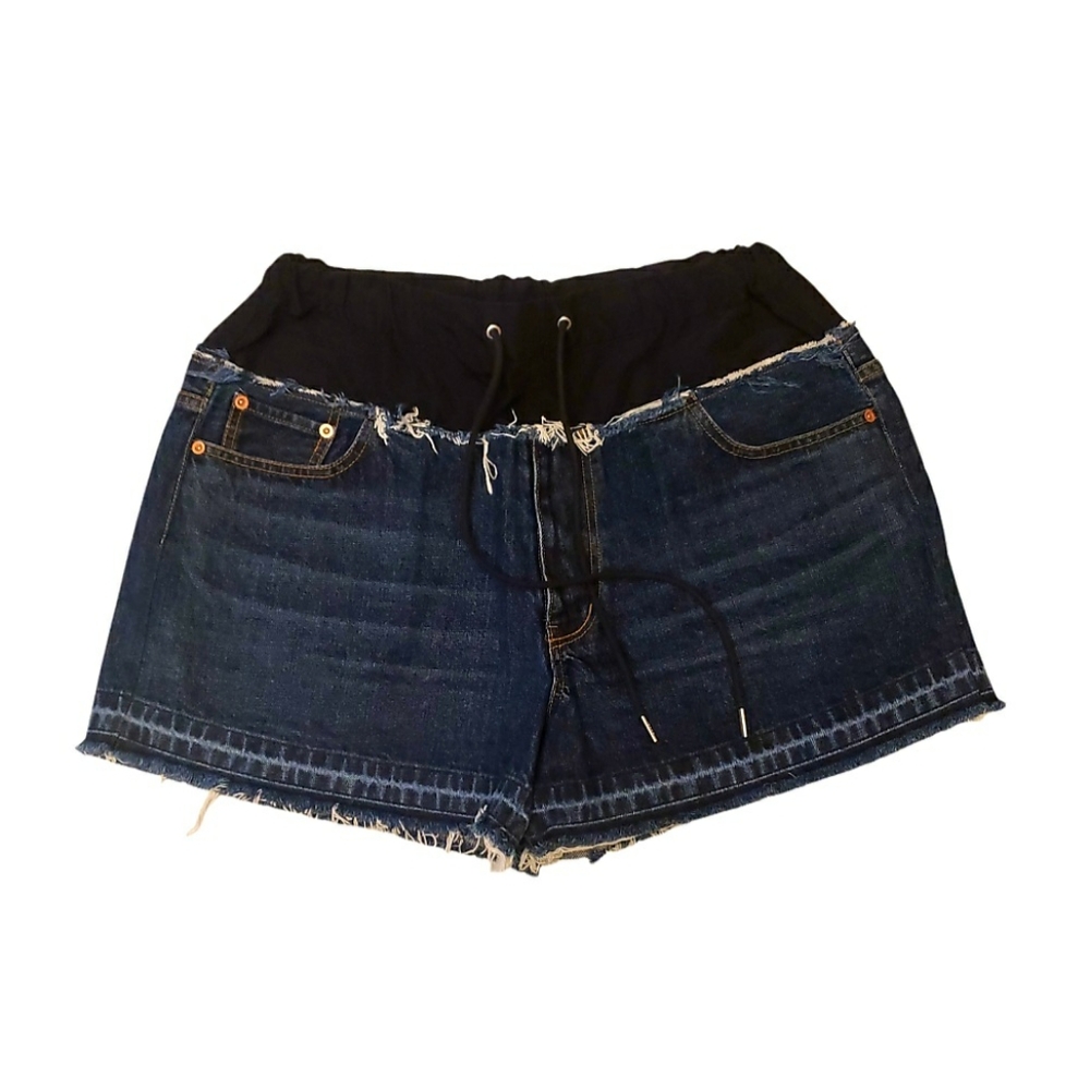 Denim Drawstring Maternity Shorts